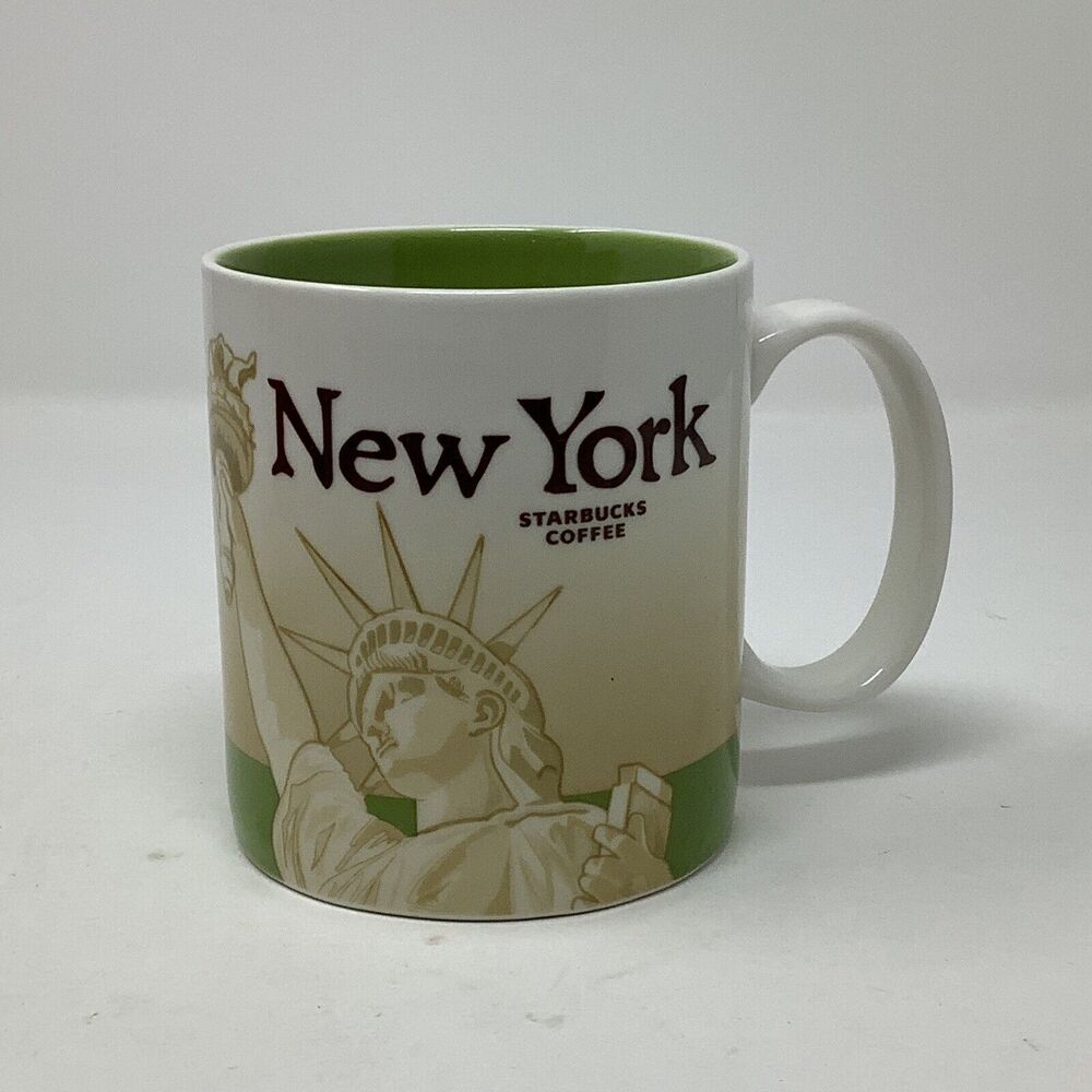 Starbucks Global Icon Statue Of Liberty‎ New York NYC Coffee Mug Cup Green 2010